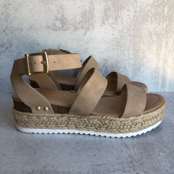 Coconuts By Matisse Sandals Platform Espadrille Bryce Tan Size 8.5 - Picture 7 of 8